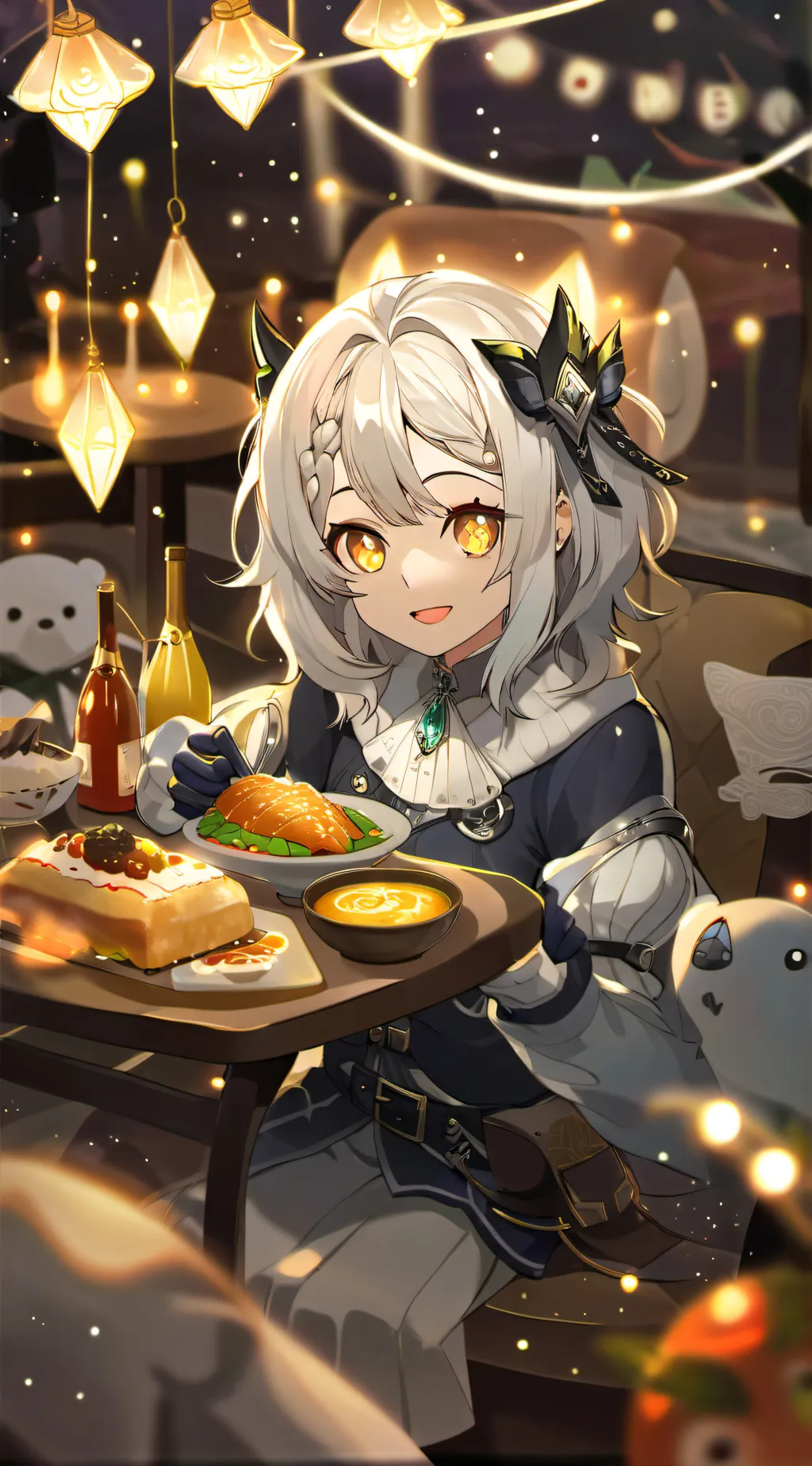 ai character: Delicious in dunge background