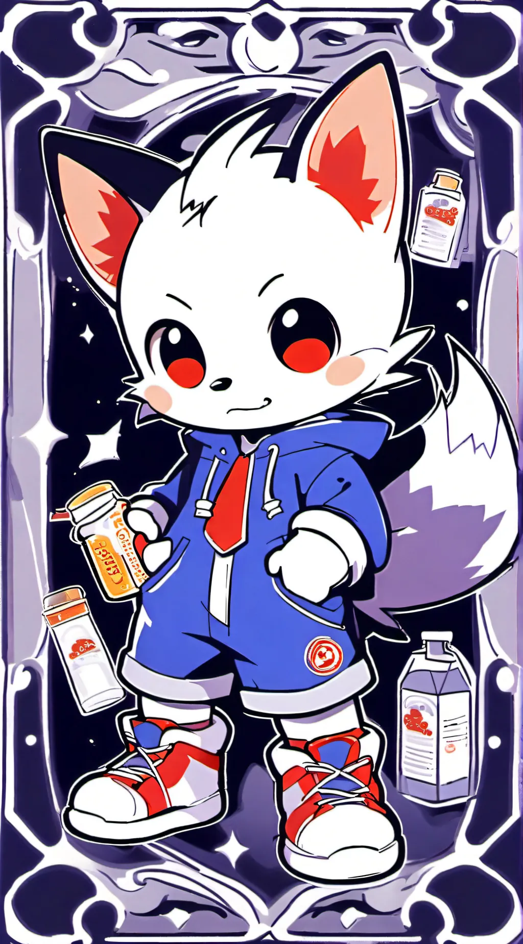 ai character: Tails baby background