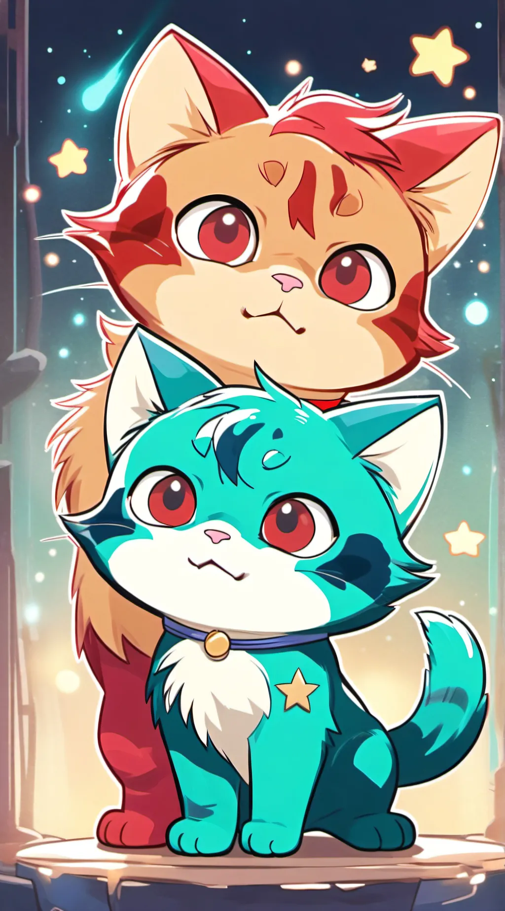 ai character: cat BM x cat lunar background