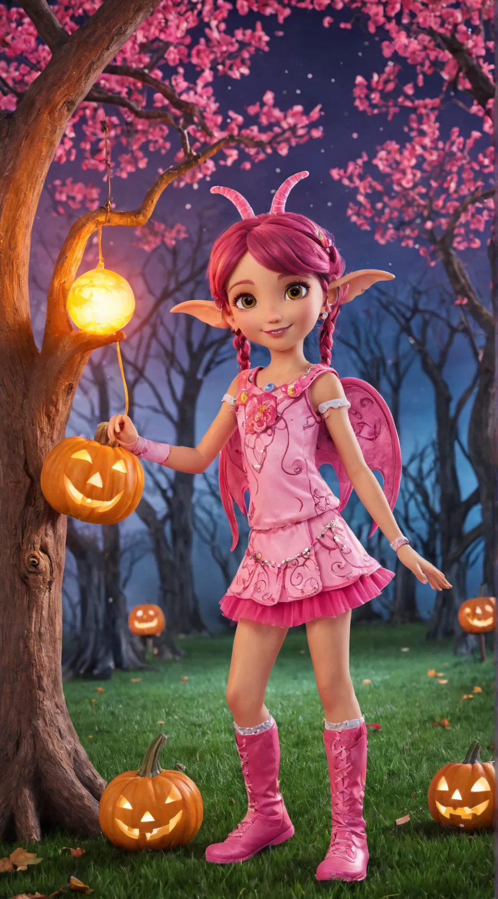 ai character: Halloween mia background