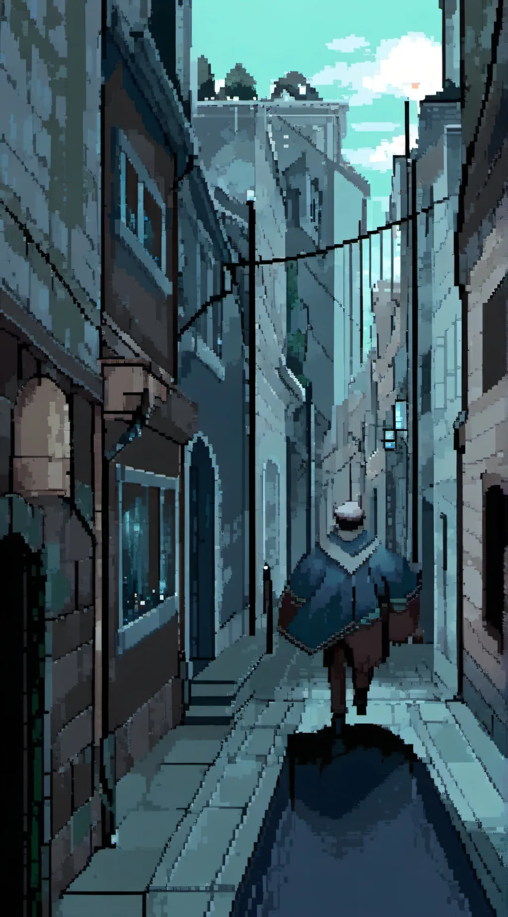 ai character: blue background