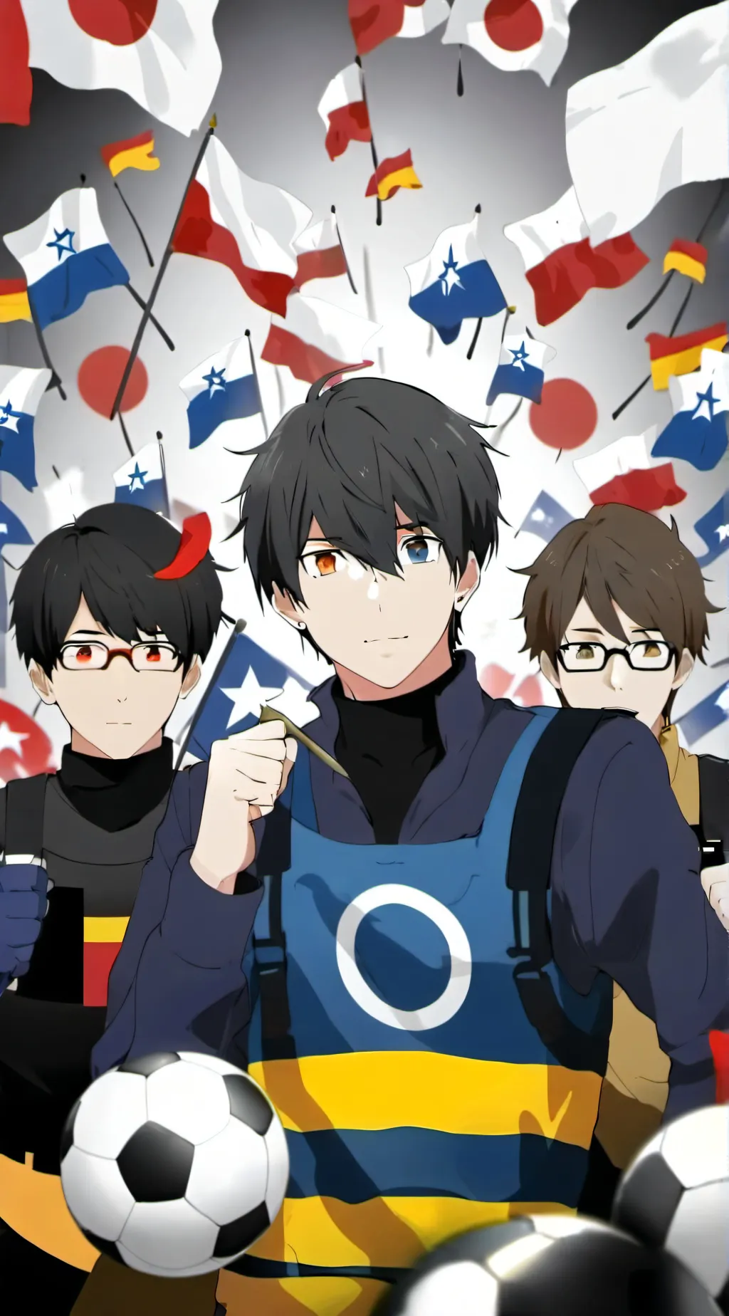 ai character: america vs Germany background