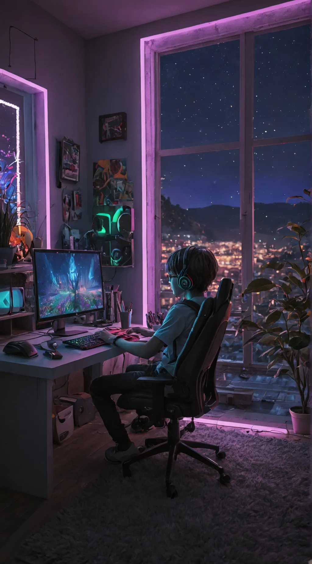 ai character: stream simulator  background