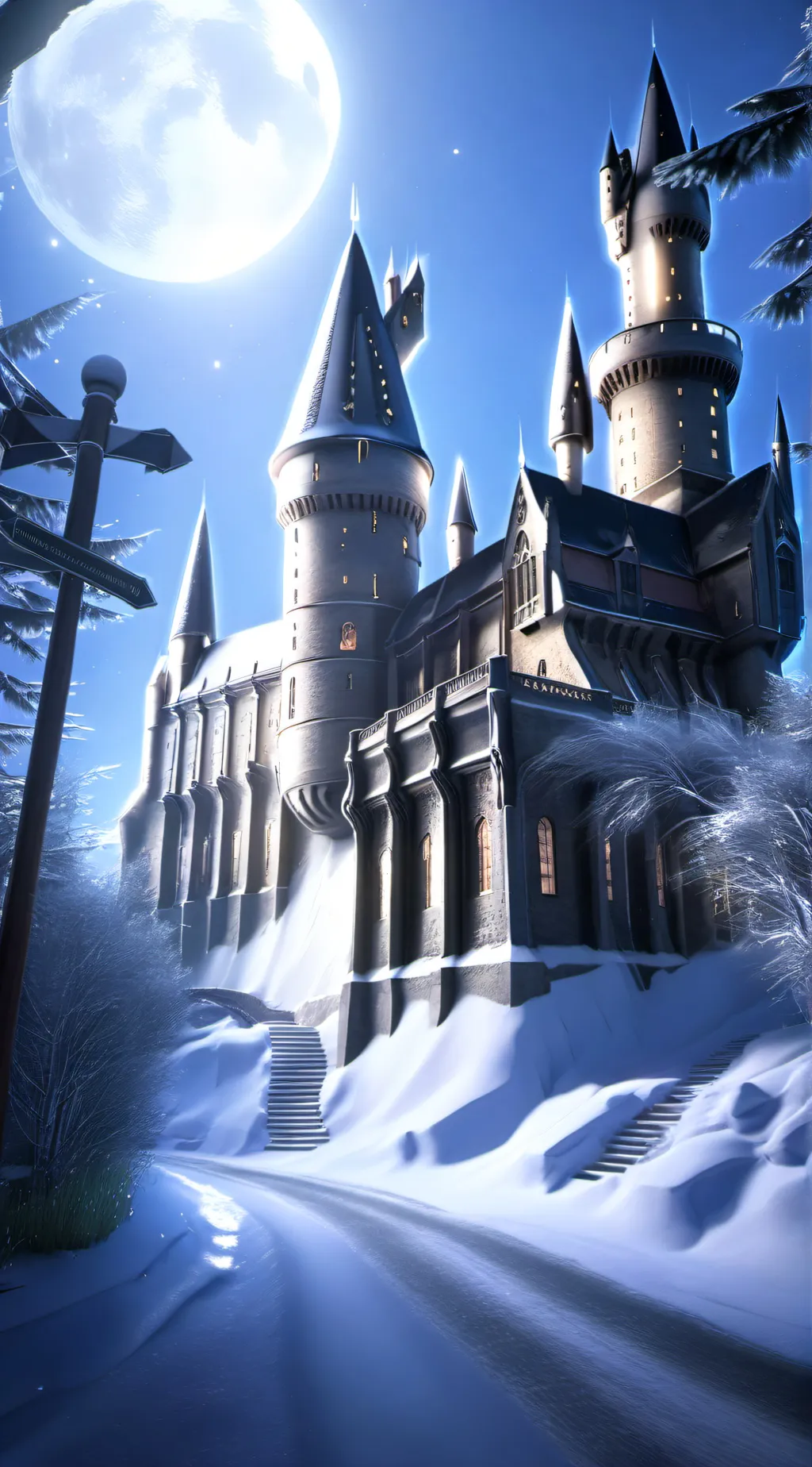 ai character: Hogwarts sad background