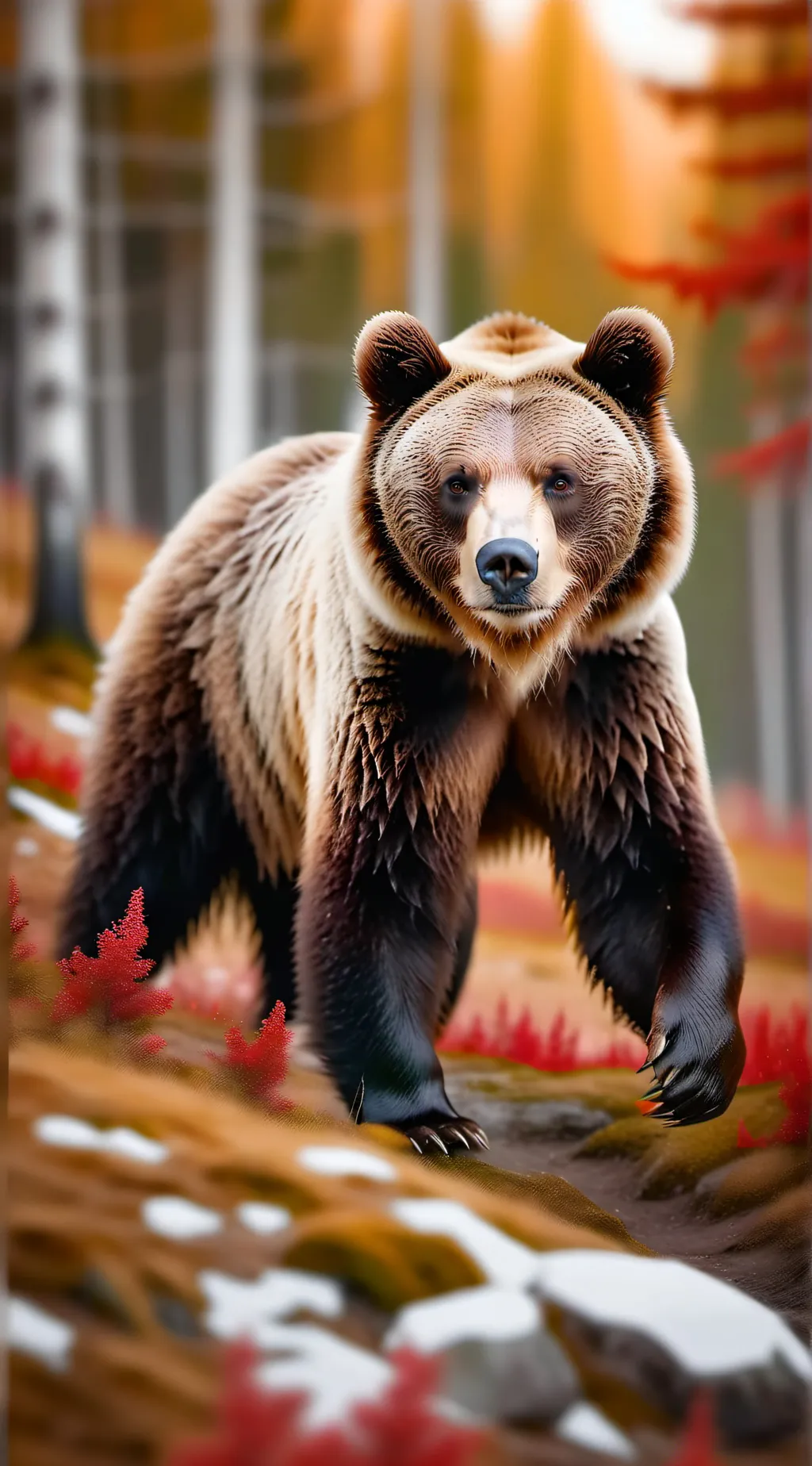 ai character: grizzly bear  background