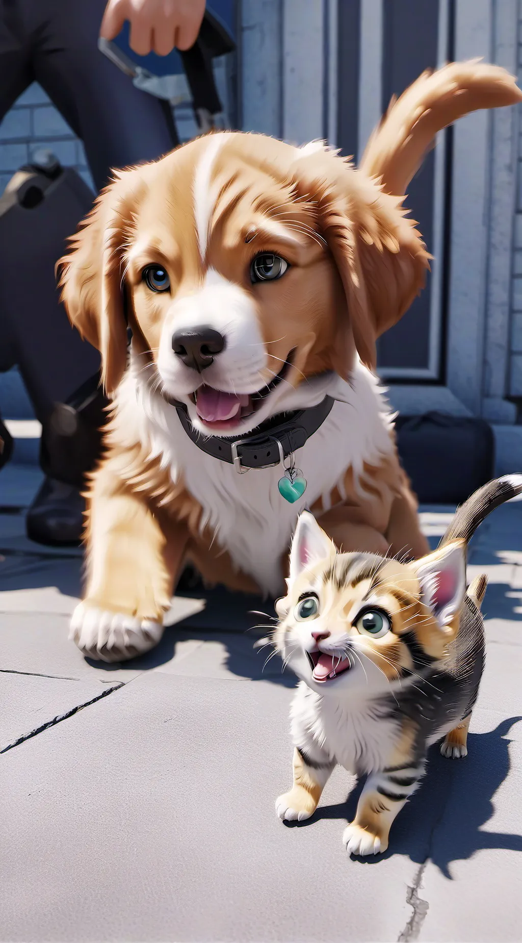 ai character: dog and cat background