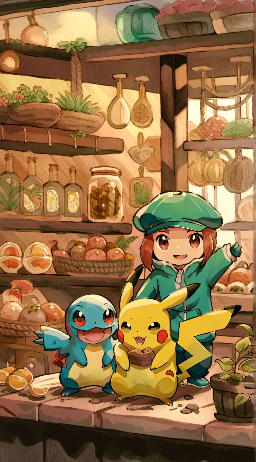 ai character: AvengersXpokemon background