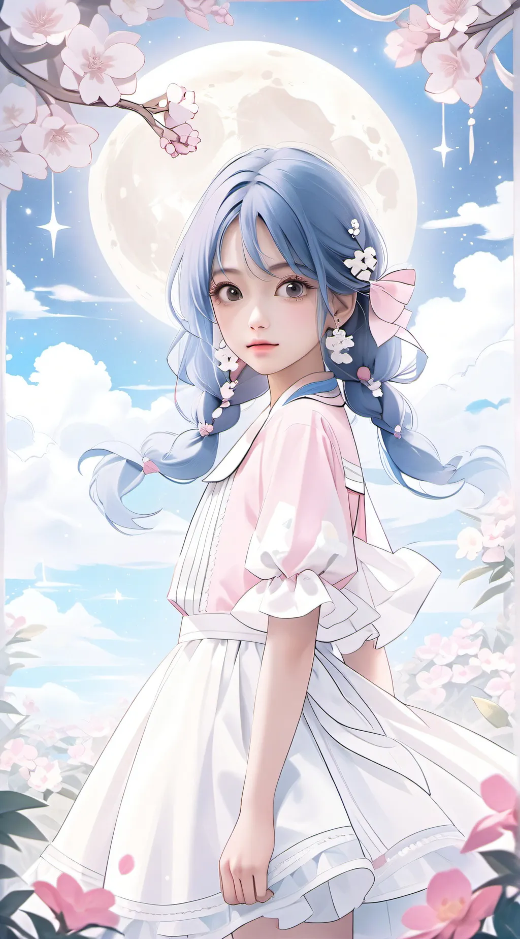 ai character: Luna🌕🌌 background