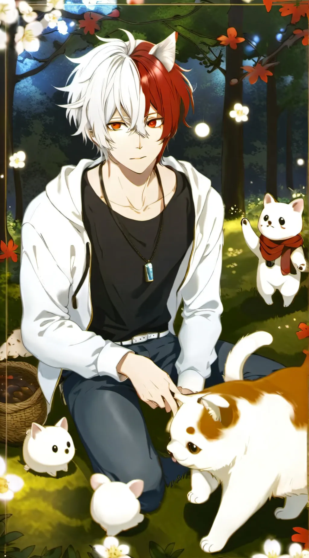 ai character: cat todoroki shoto background