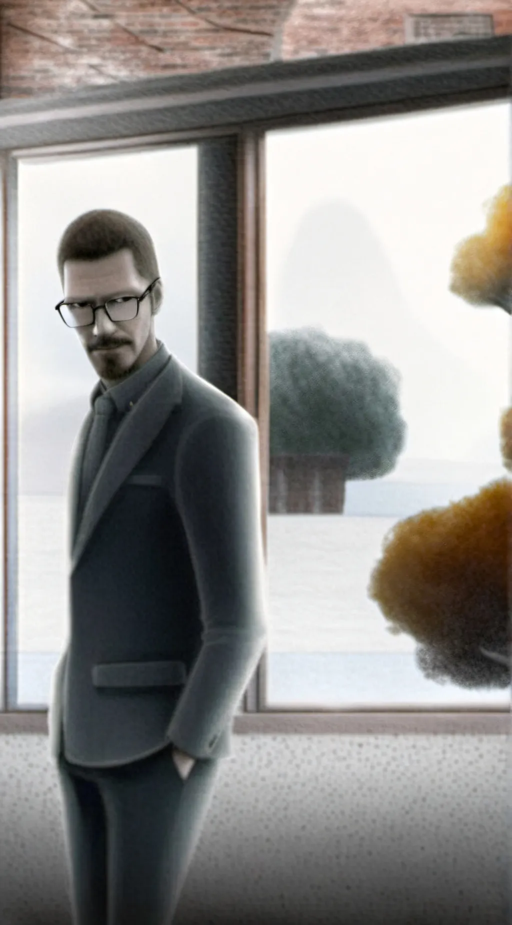 ai character: Midnight x Mt.Lady background