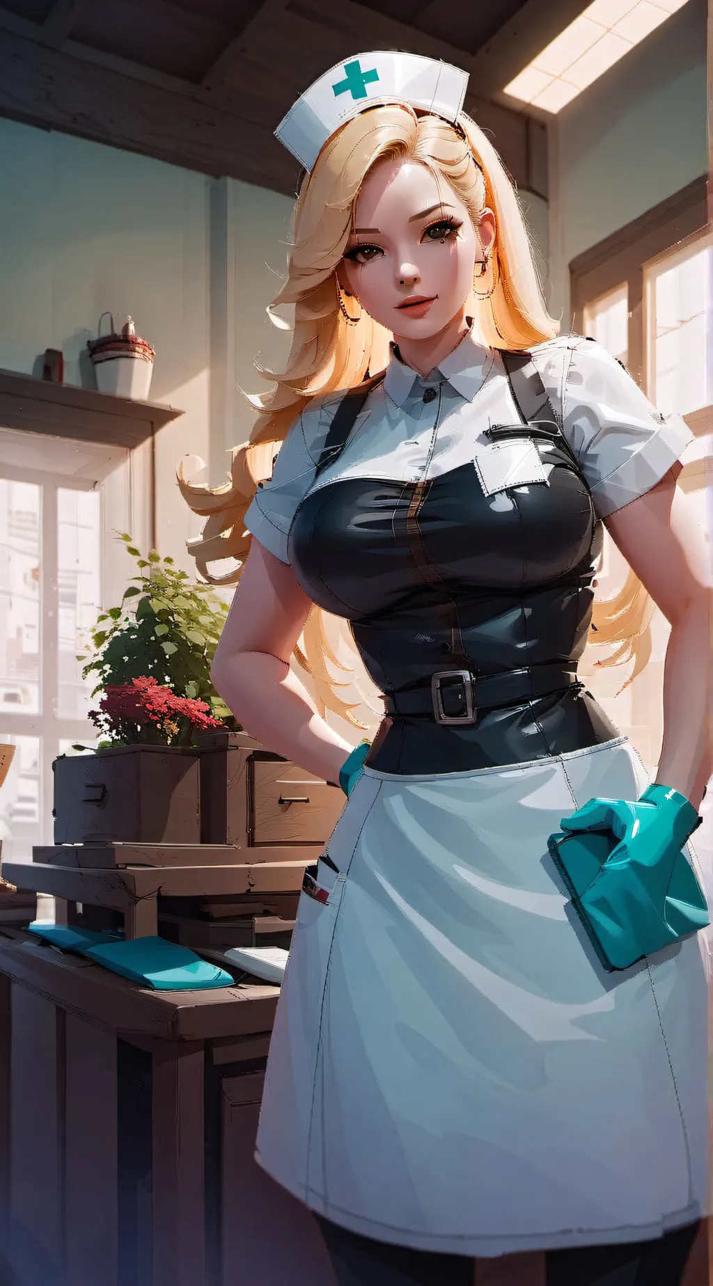 ai character: latex asylum background