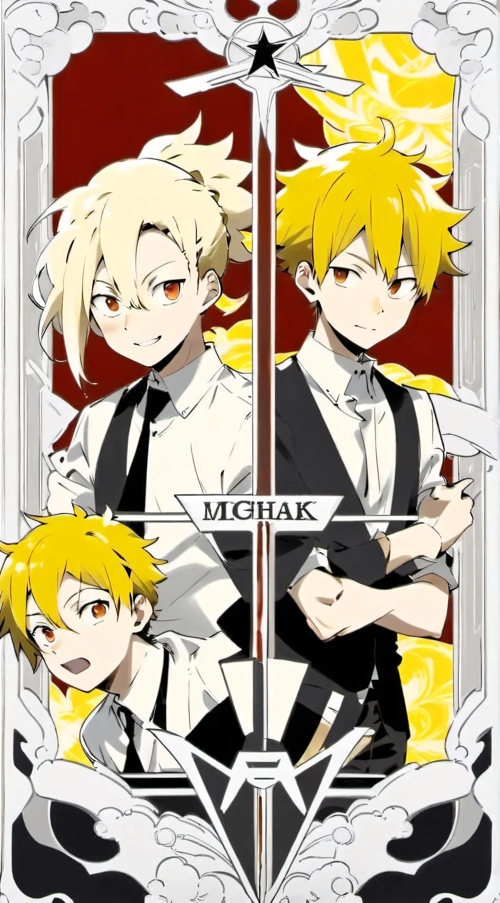 ai character: Mha singing battle background