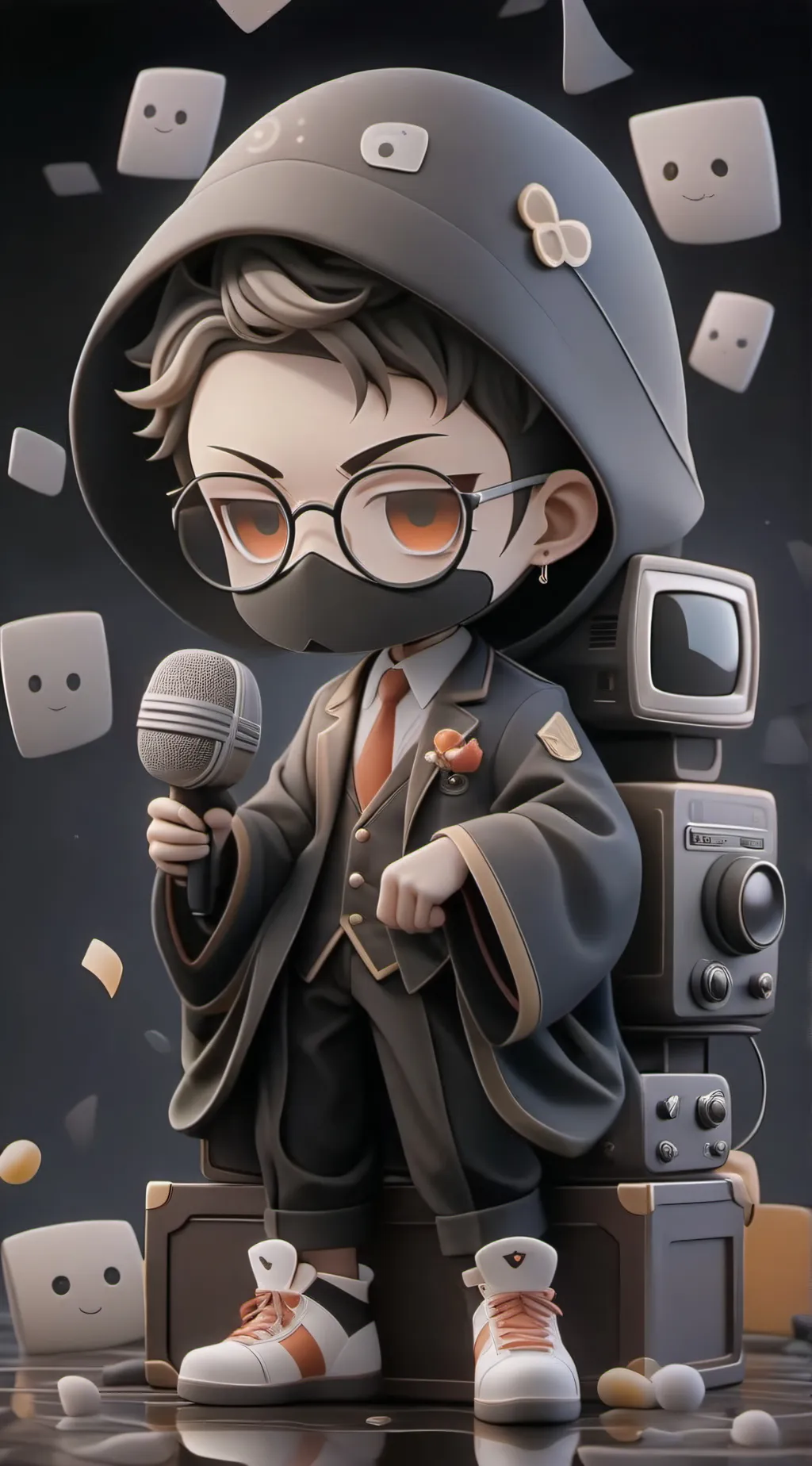 ai character: Titan tv man sus background