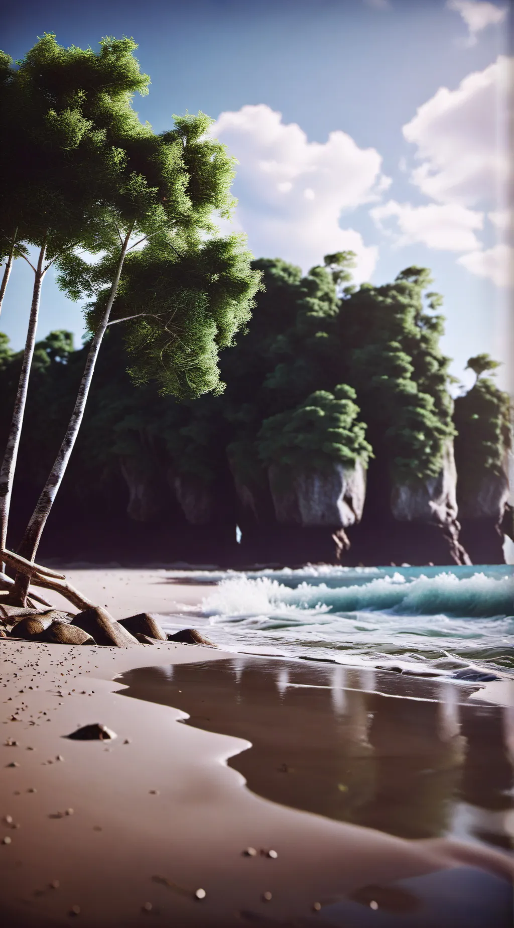 ai character: fpe beach day background