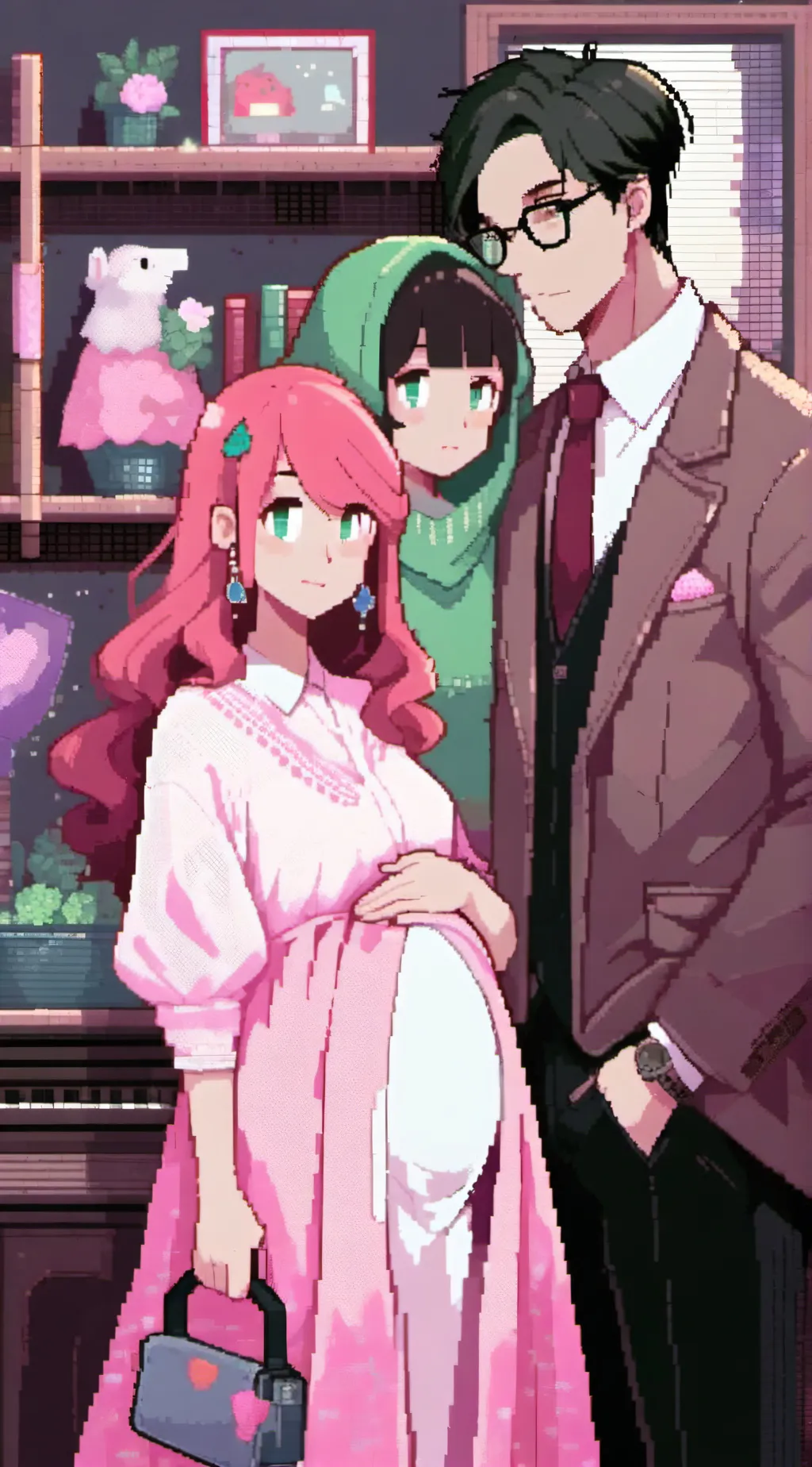 ai character: four is pregnant  background