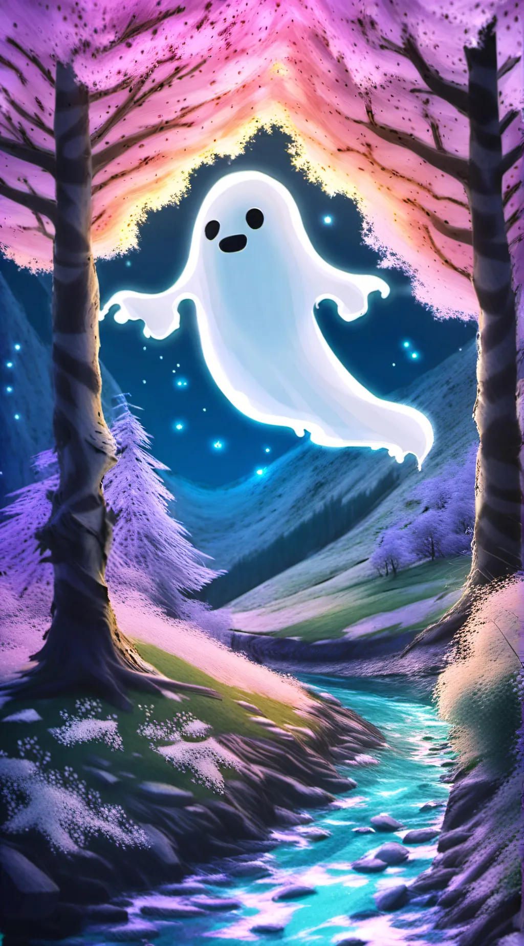 ai character: ghost lonely background