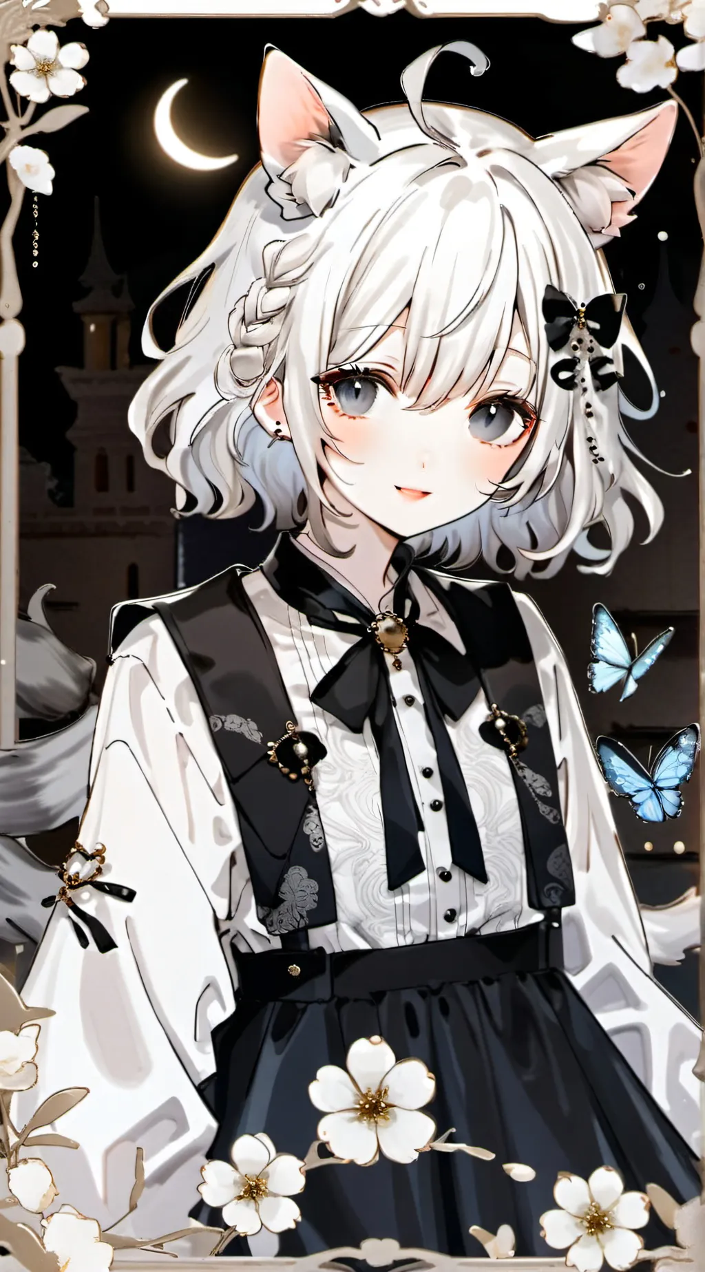 ai character: Zebra Cat Furry background