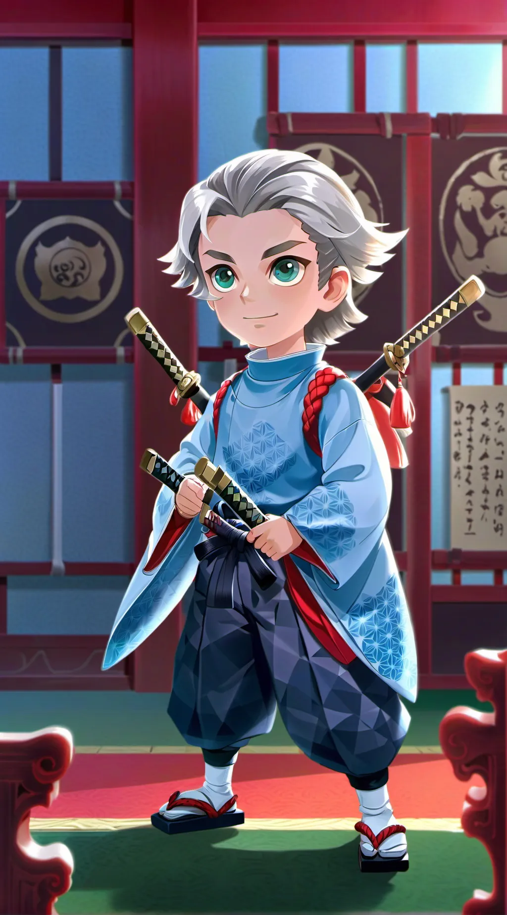 ai character: Red kocho  background