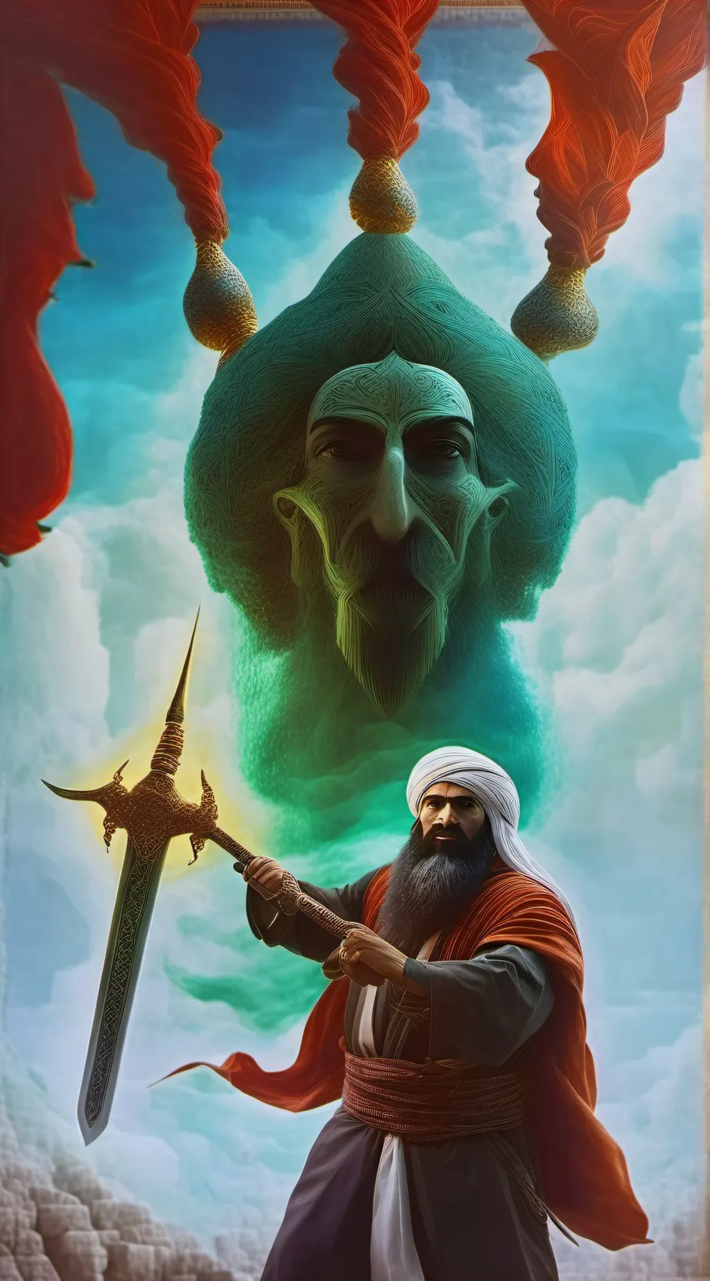 ai character: imam Ali  background