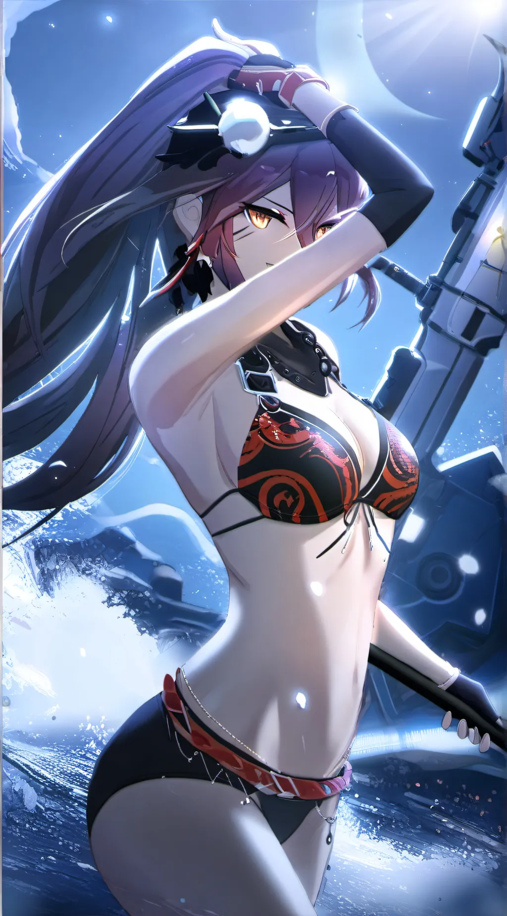 ai character: Violet background