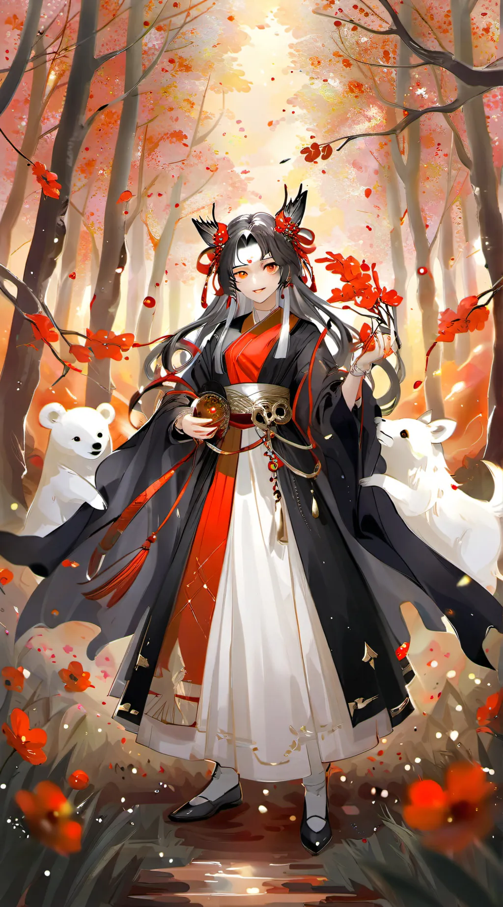 ai character: MHA in the woods background