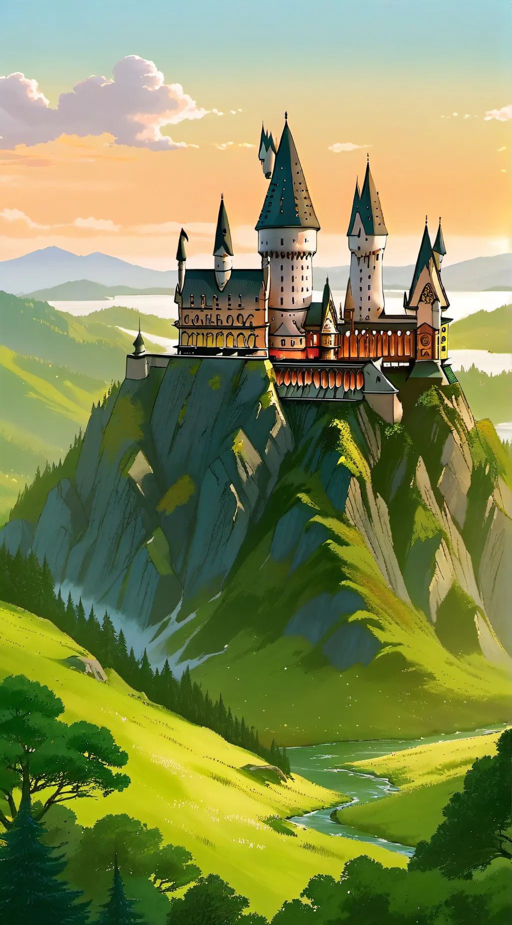 ai character: Hogwarts  background