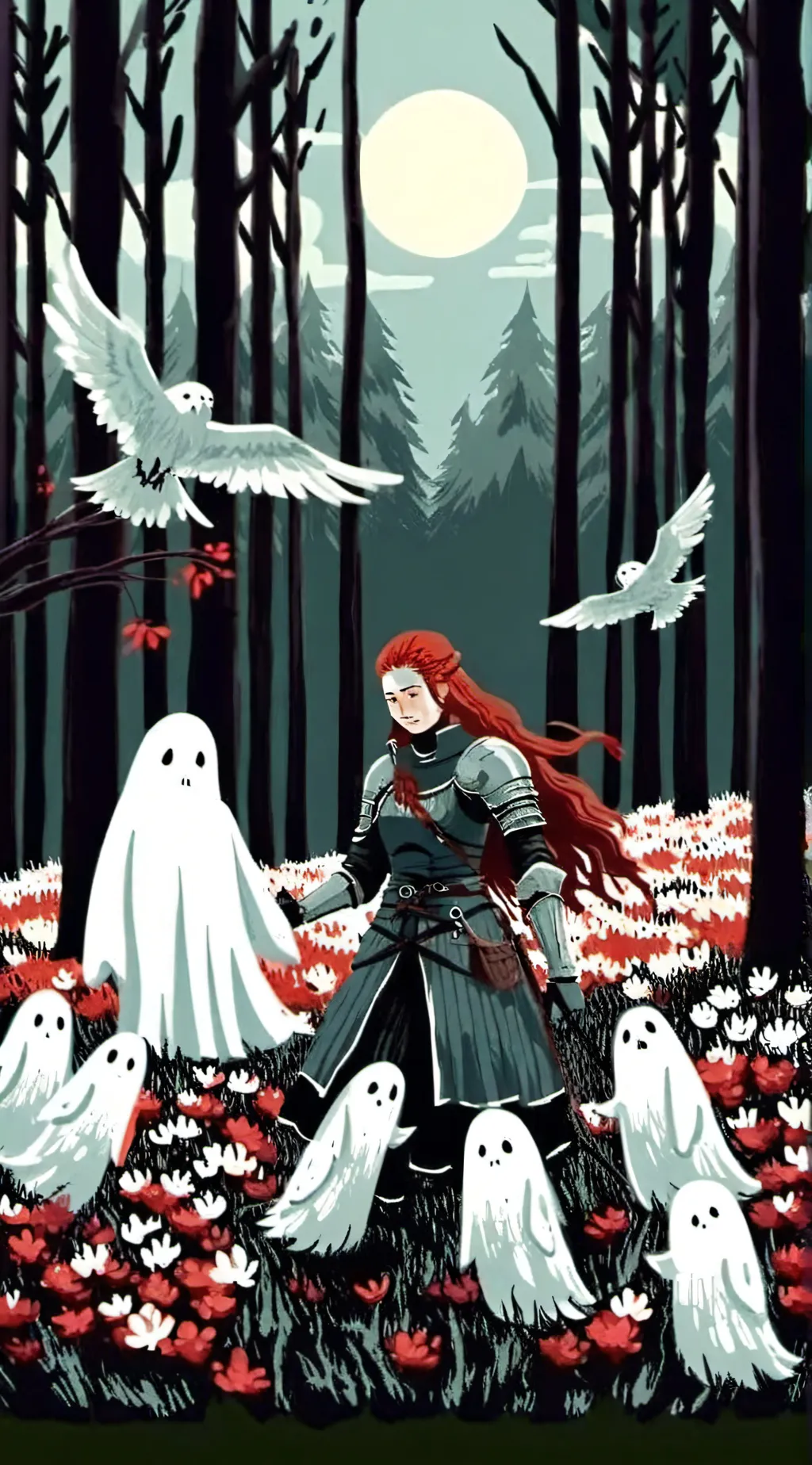 ai character: Knight and Ghost background