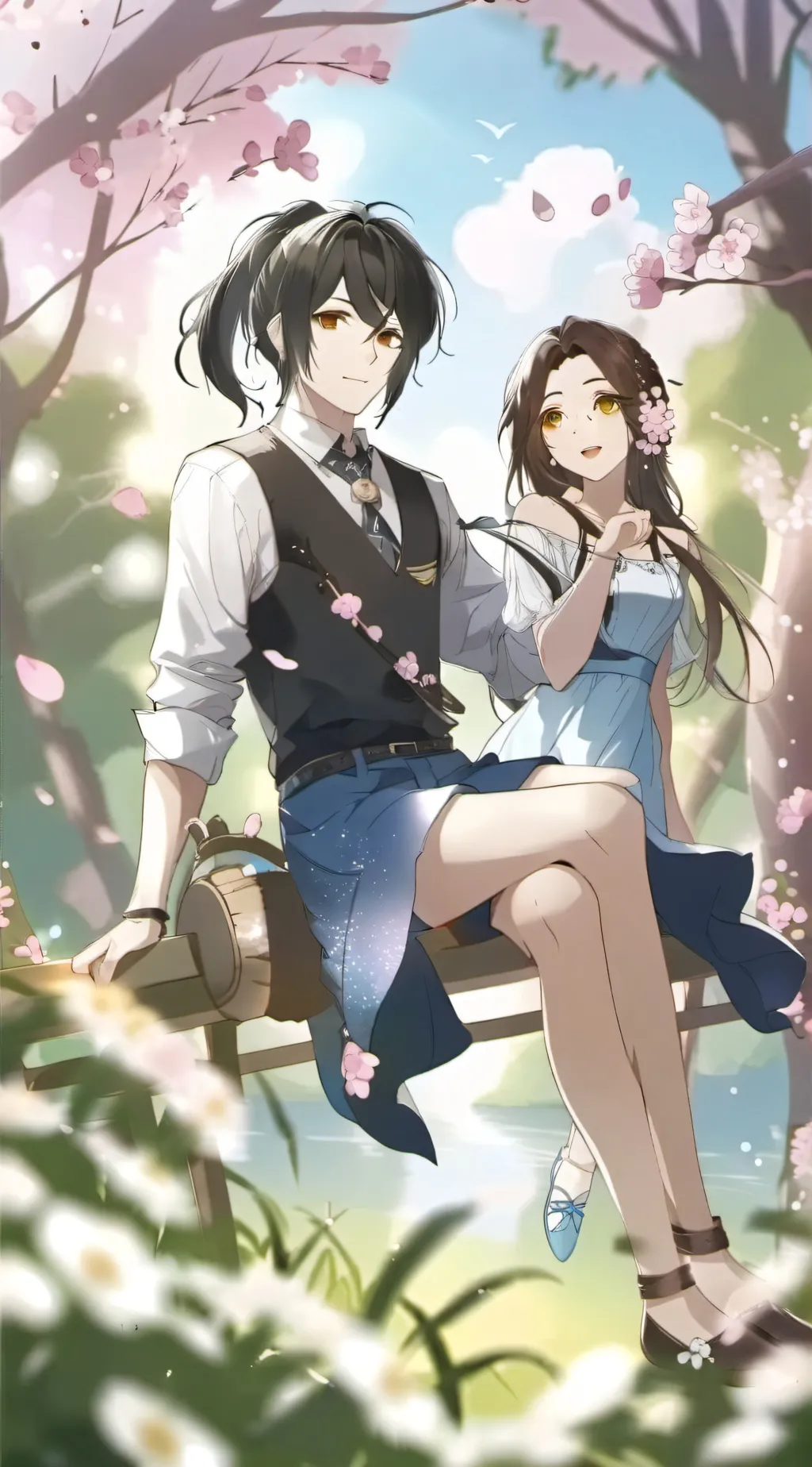 ai character: mia and lily background