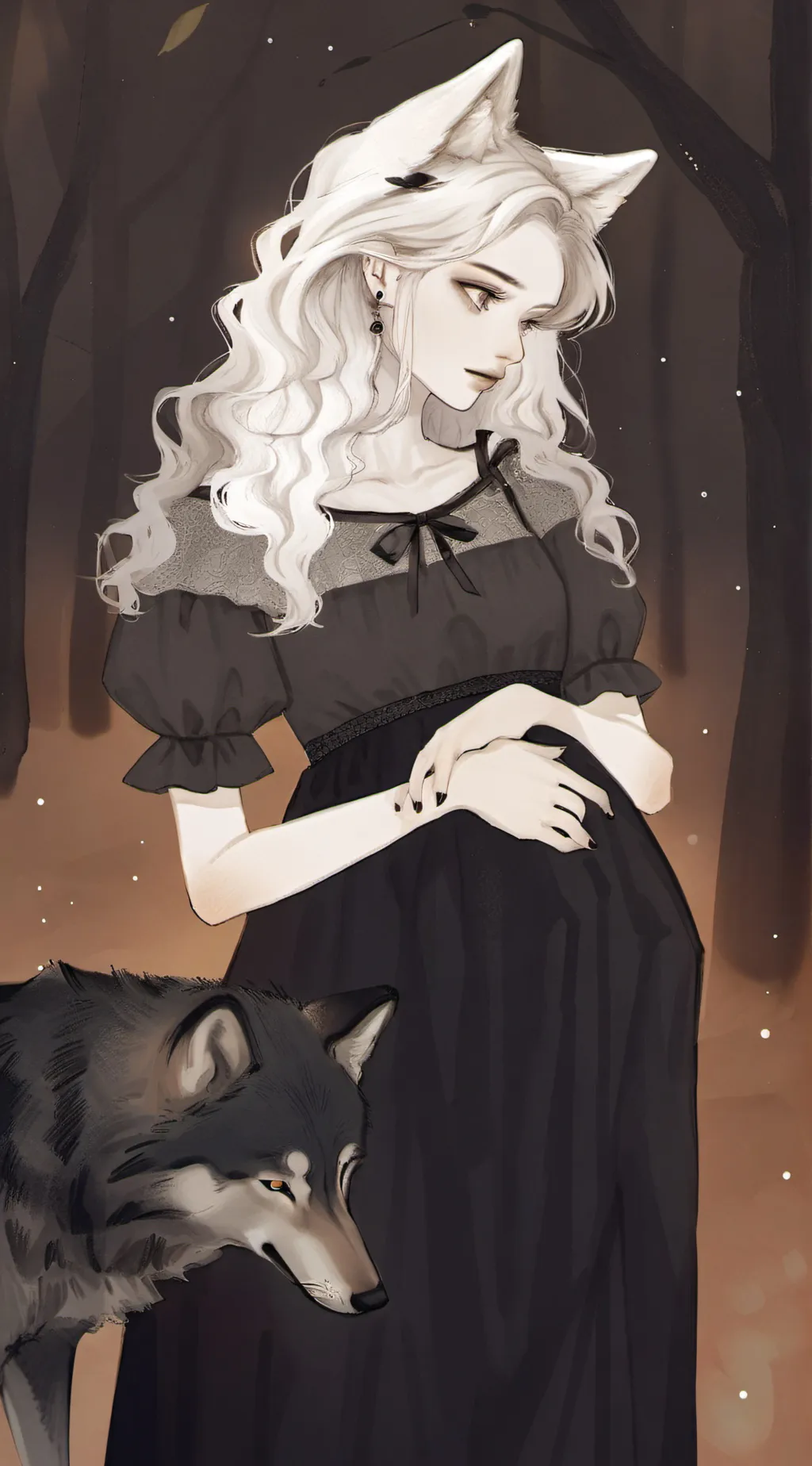 ai character: wolf (Amber) background