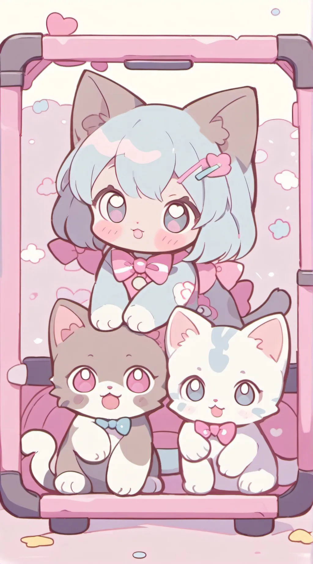 ai character: Little kittens background