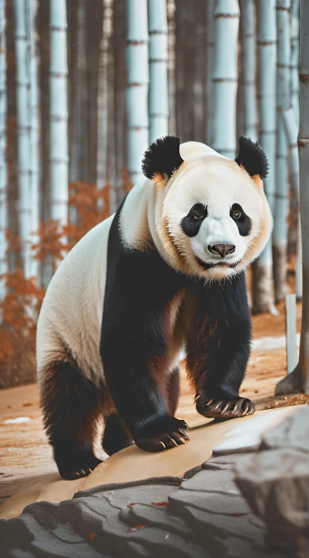 ai character: panda bear  background