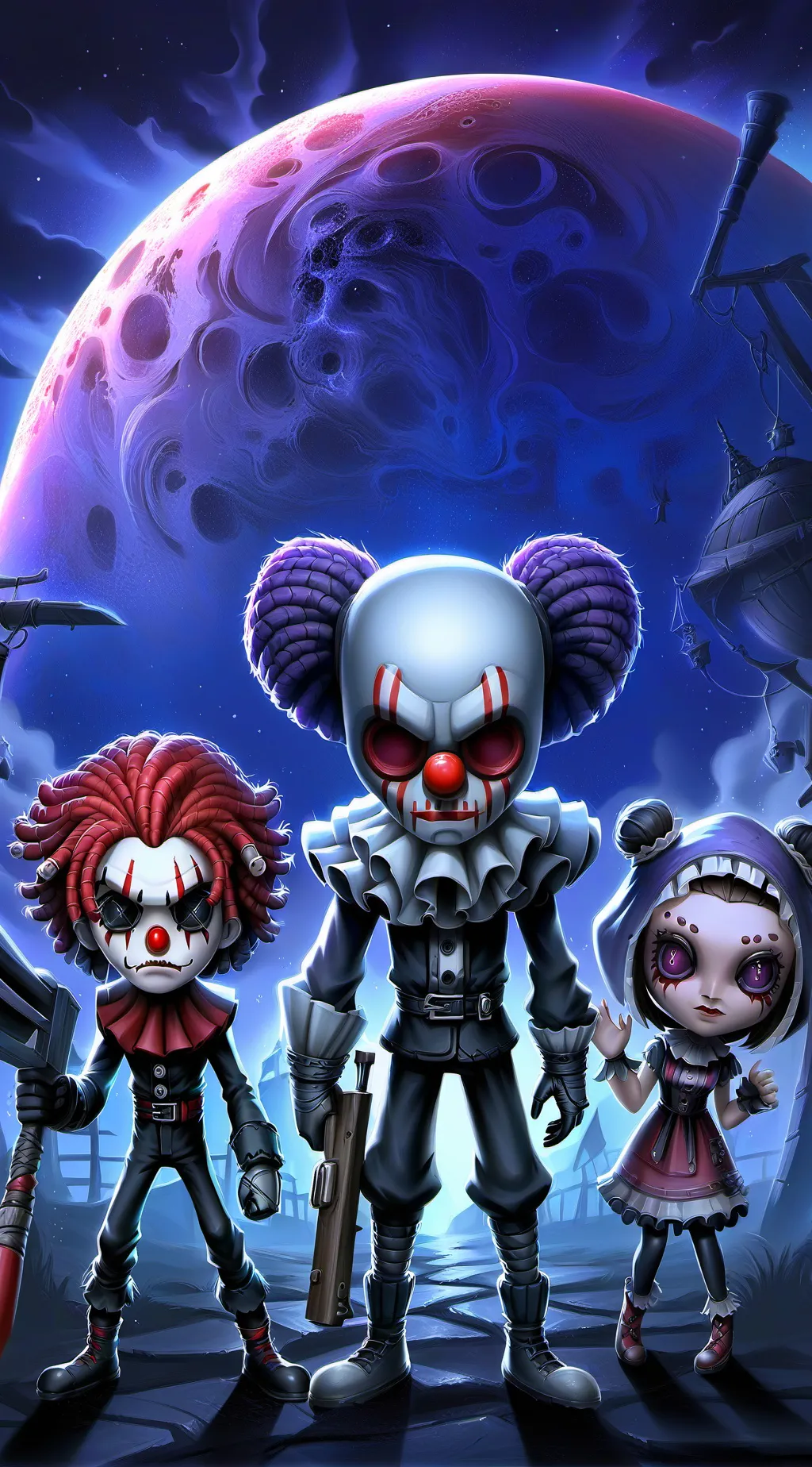 ai character: Killer clowns background