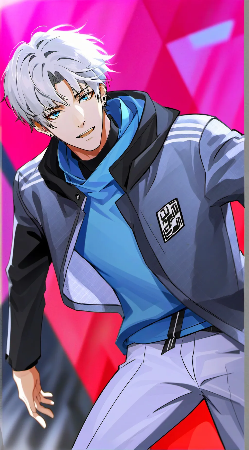 ai character: han from skz  background