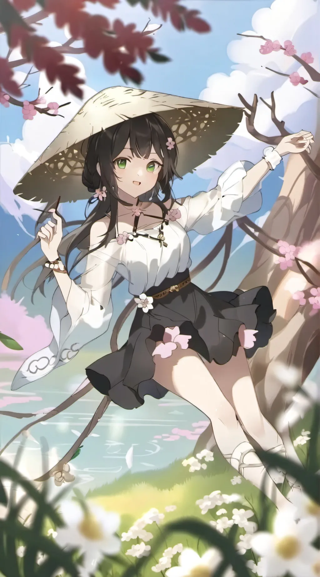 ai character: a girl ￼ background