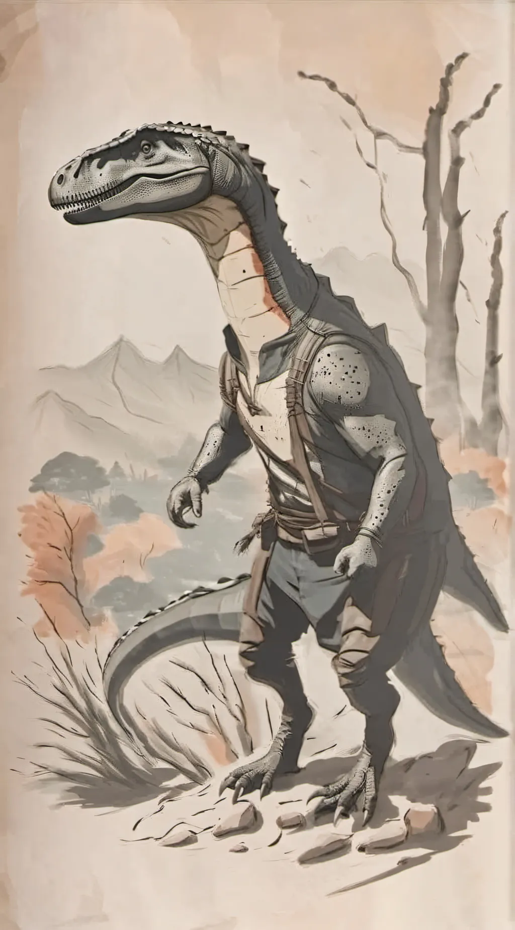 ai character: 🦖🪨Shelly🪨🦖 background