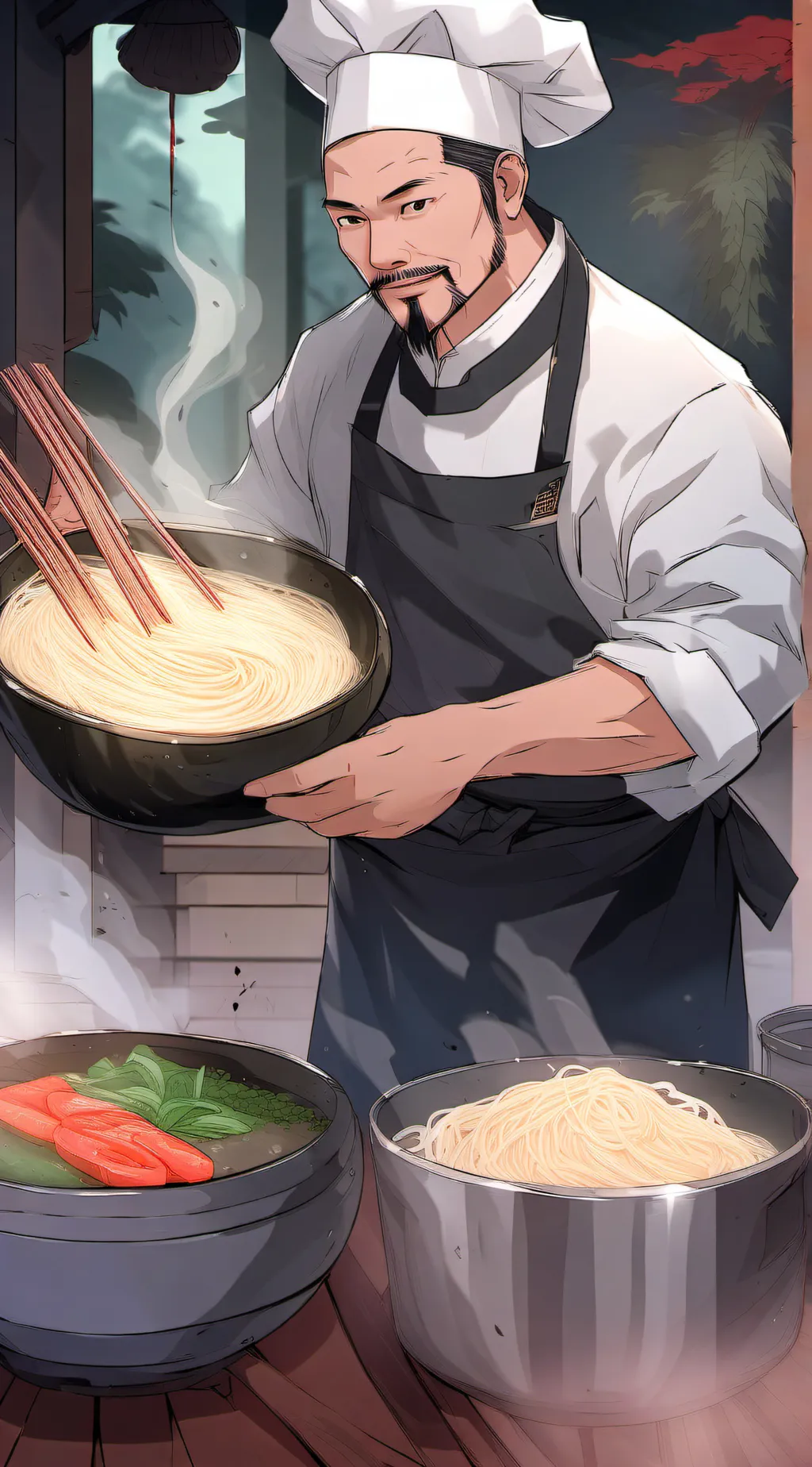 ai character: Noodle Master background