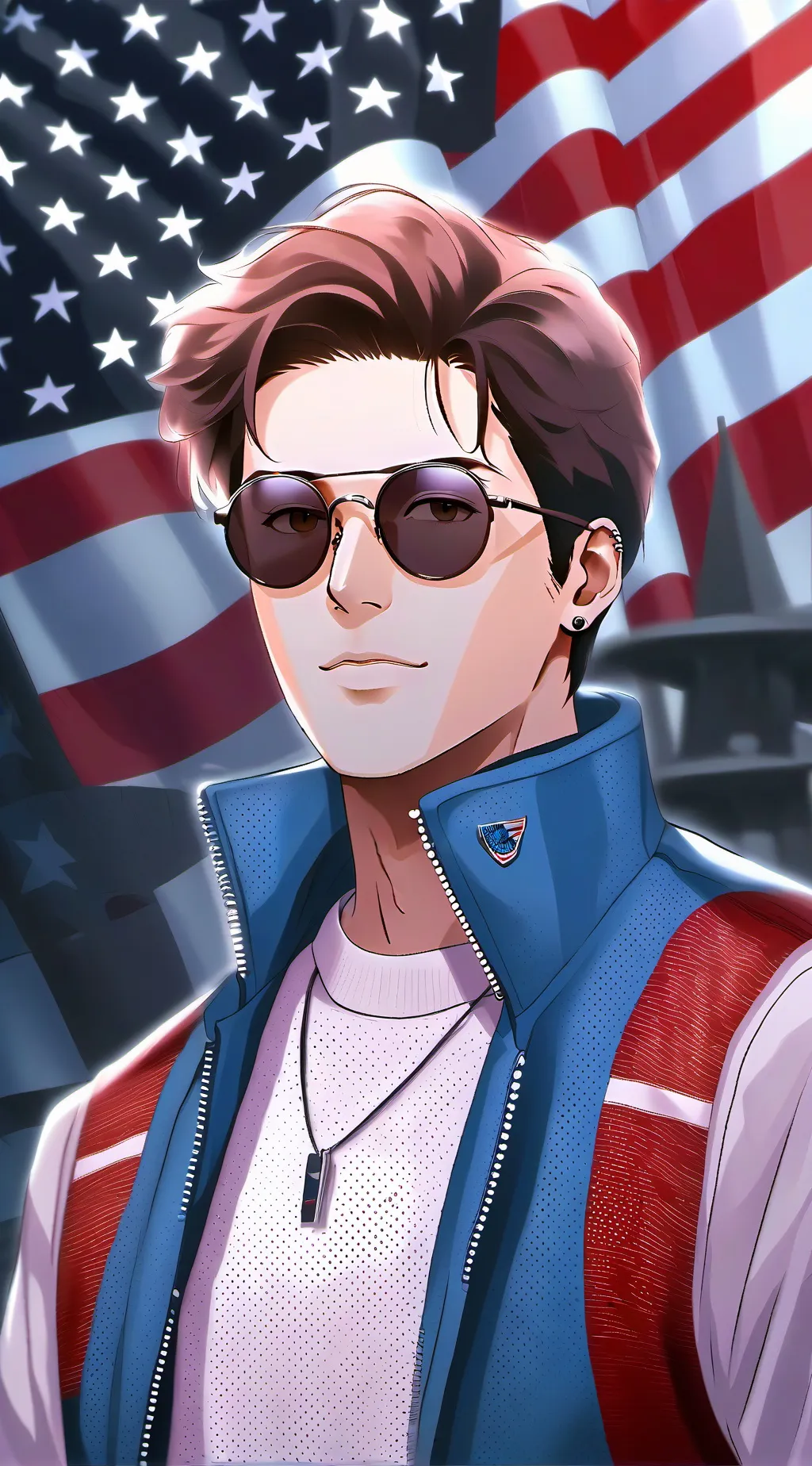 ai character: AMERICA MAN background