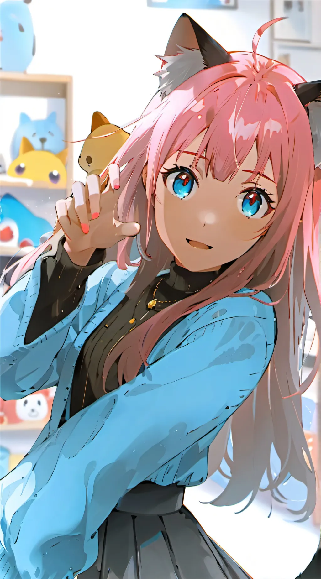 ai character: Pinkie Pixel Puss background