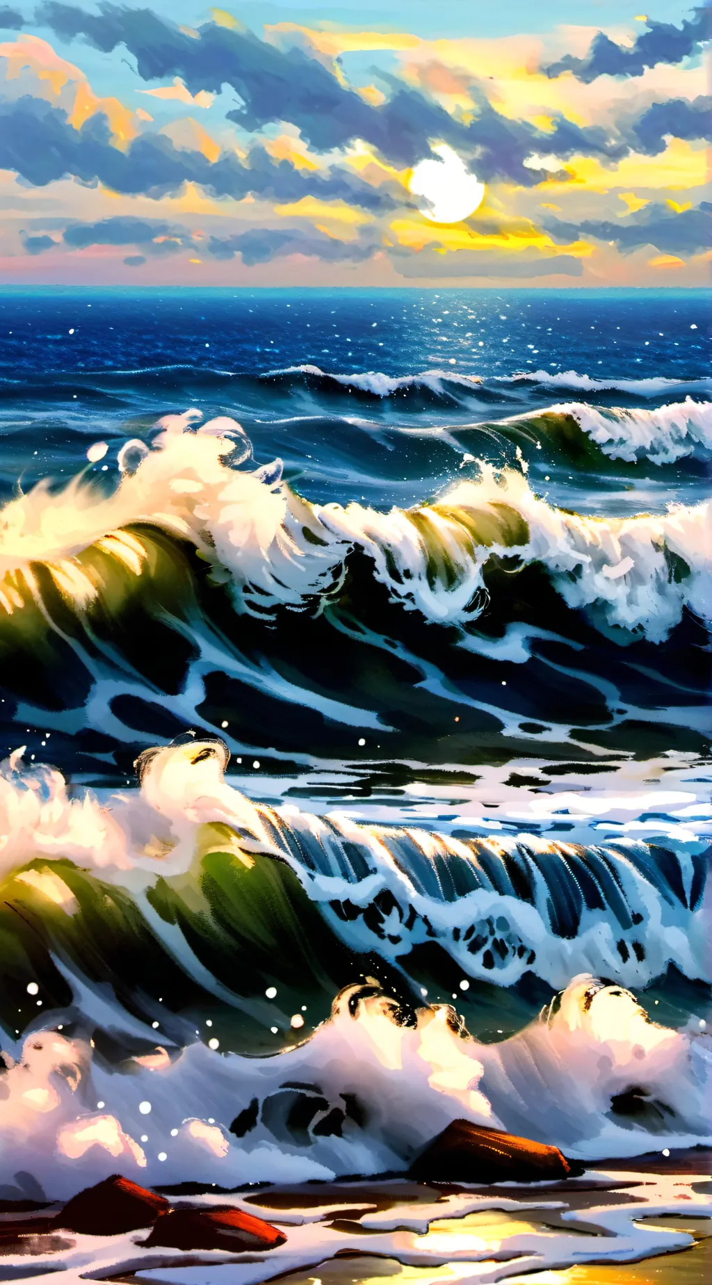 ai character: Mha beach background