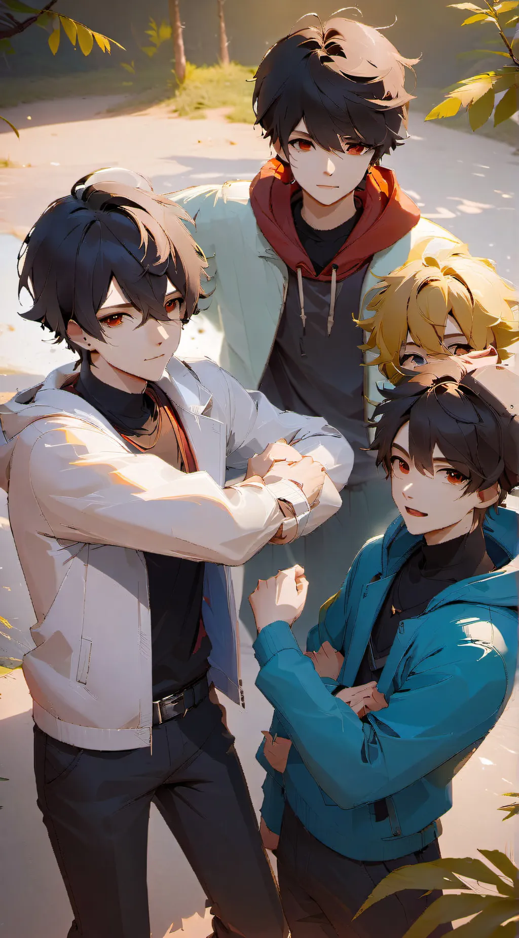 ai character: Boy group  background