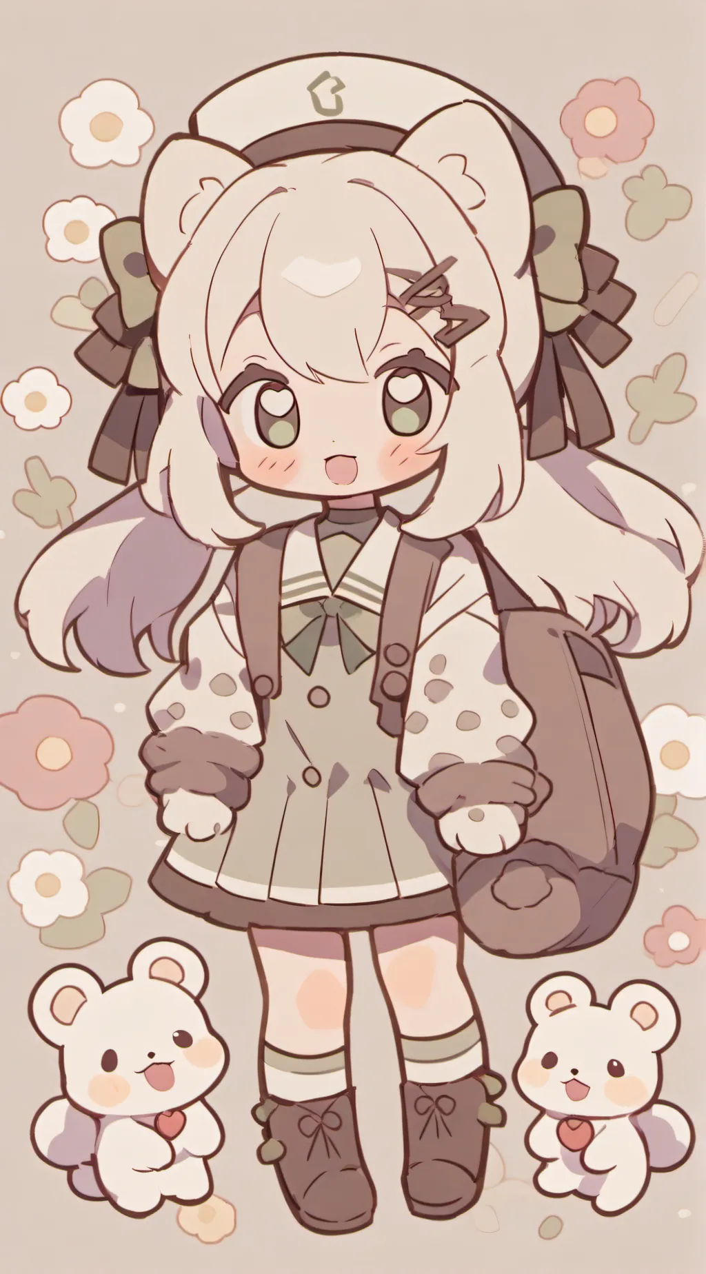 ai character: Smiling critters  background