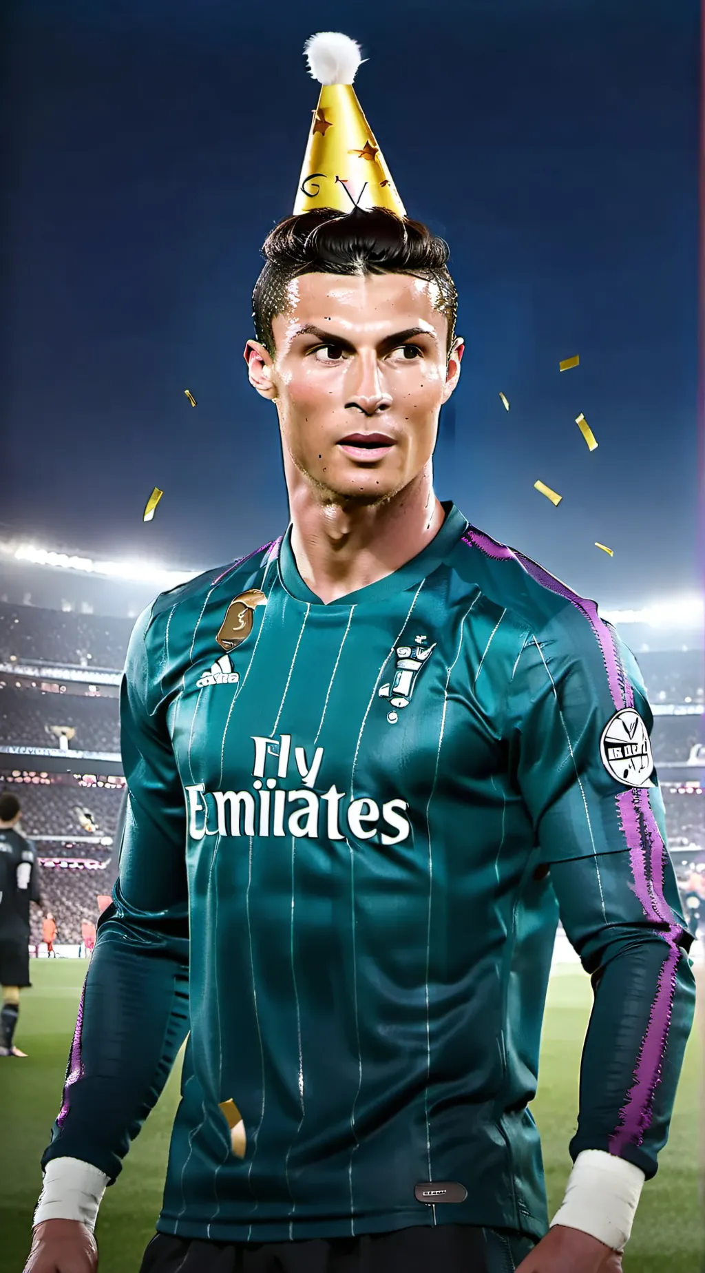 ai character: Cristiano Birthday background