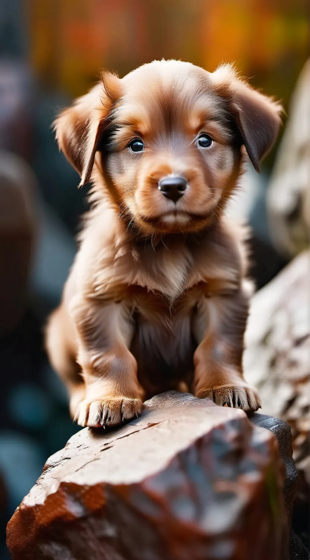 ai character: A puppy in a lion  background