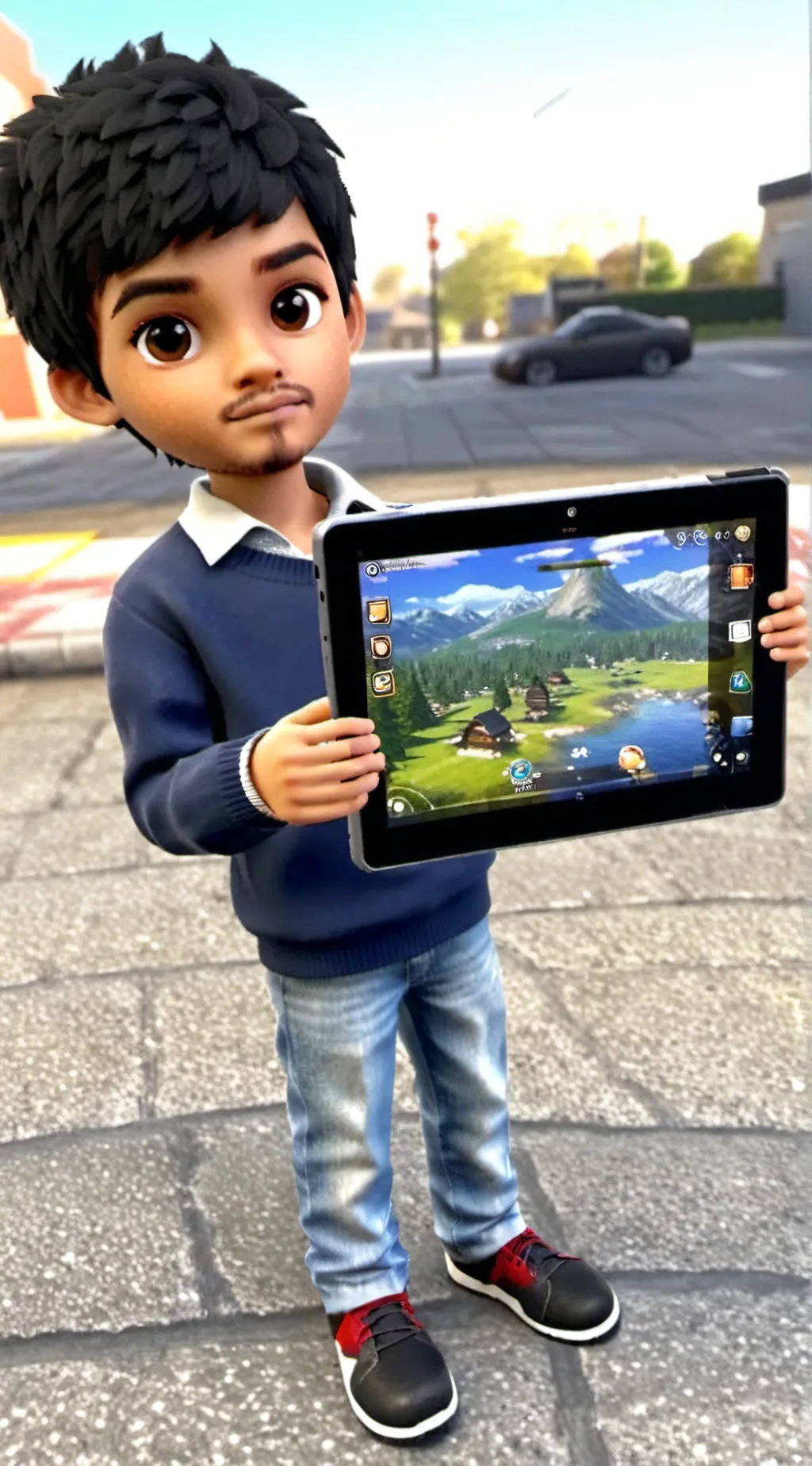 ai character: Brainrotted kid background