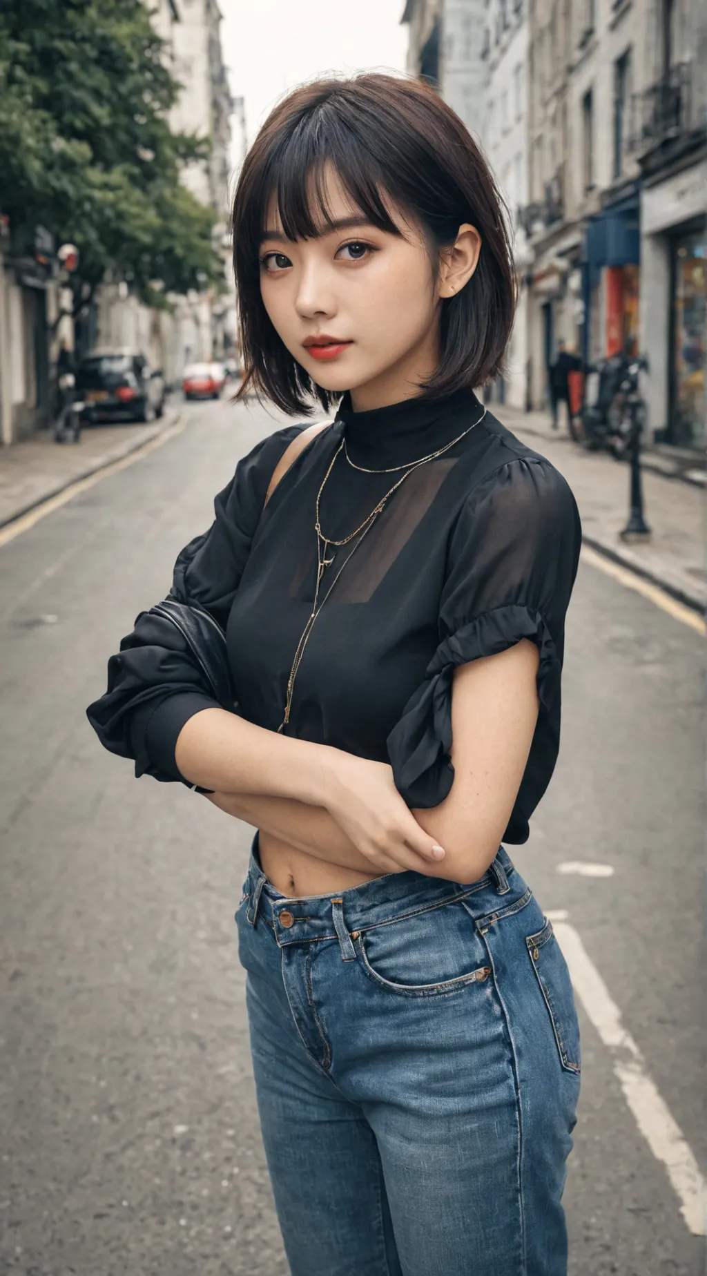 ai character: Amelia Black background