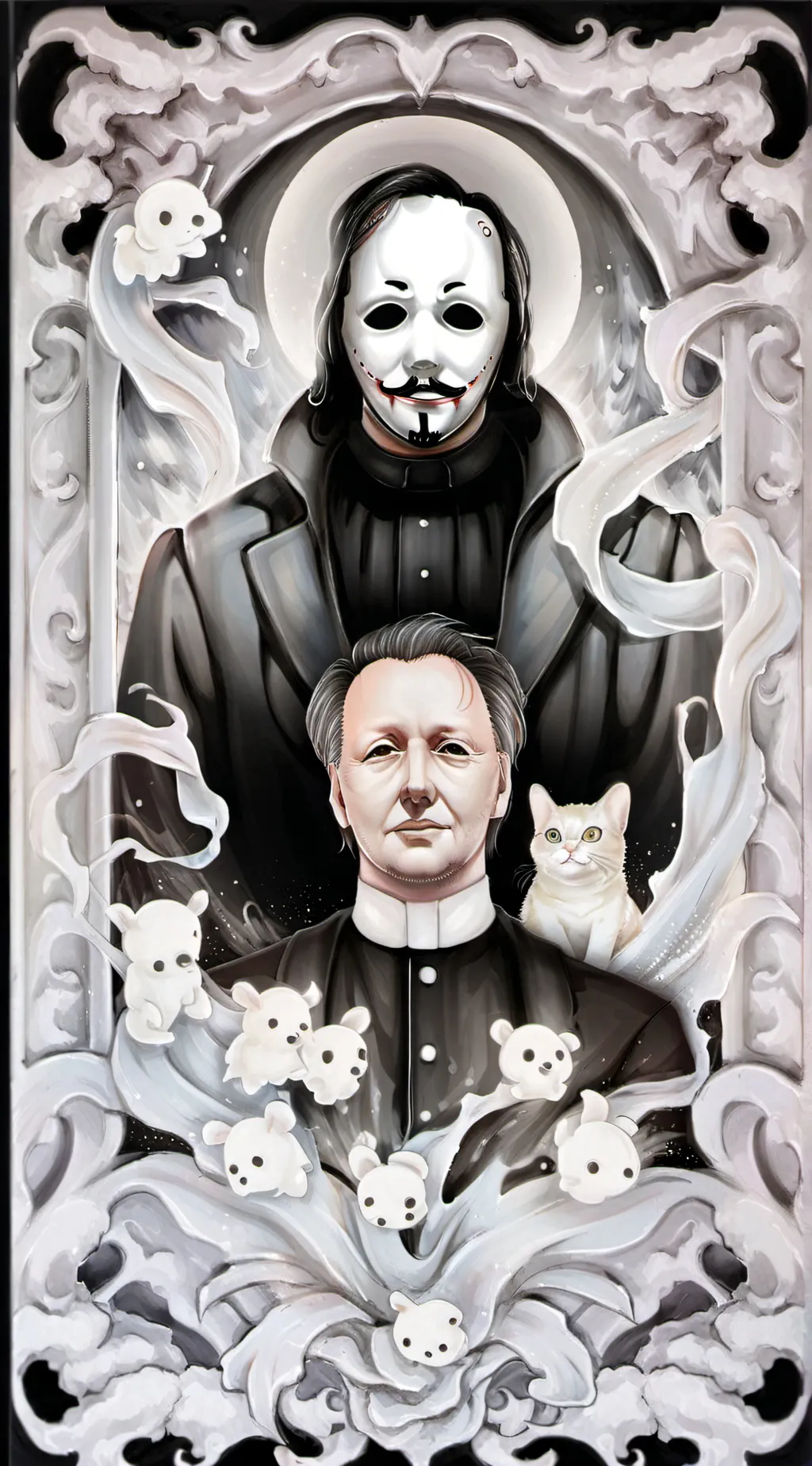 ai character: GhostfaceandMichel background