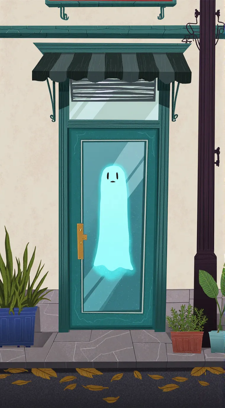 ai character: Ghost at your door background