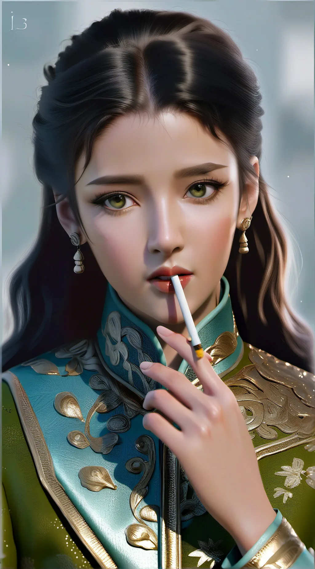 ai character: Smoke background