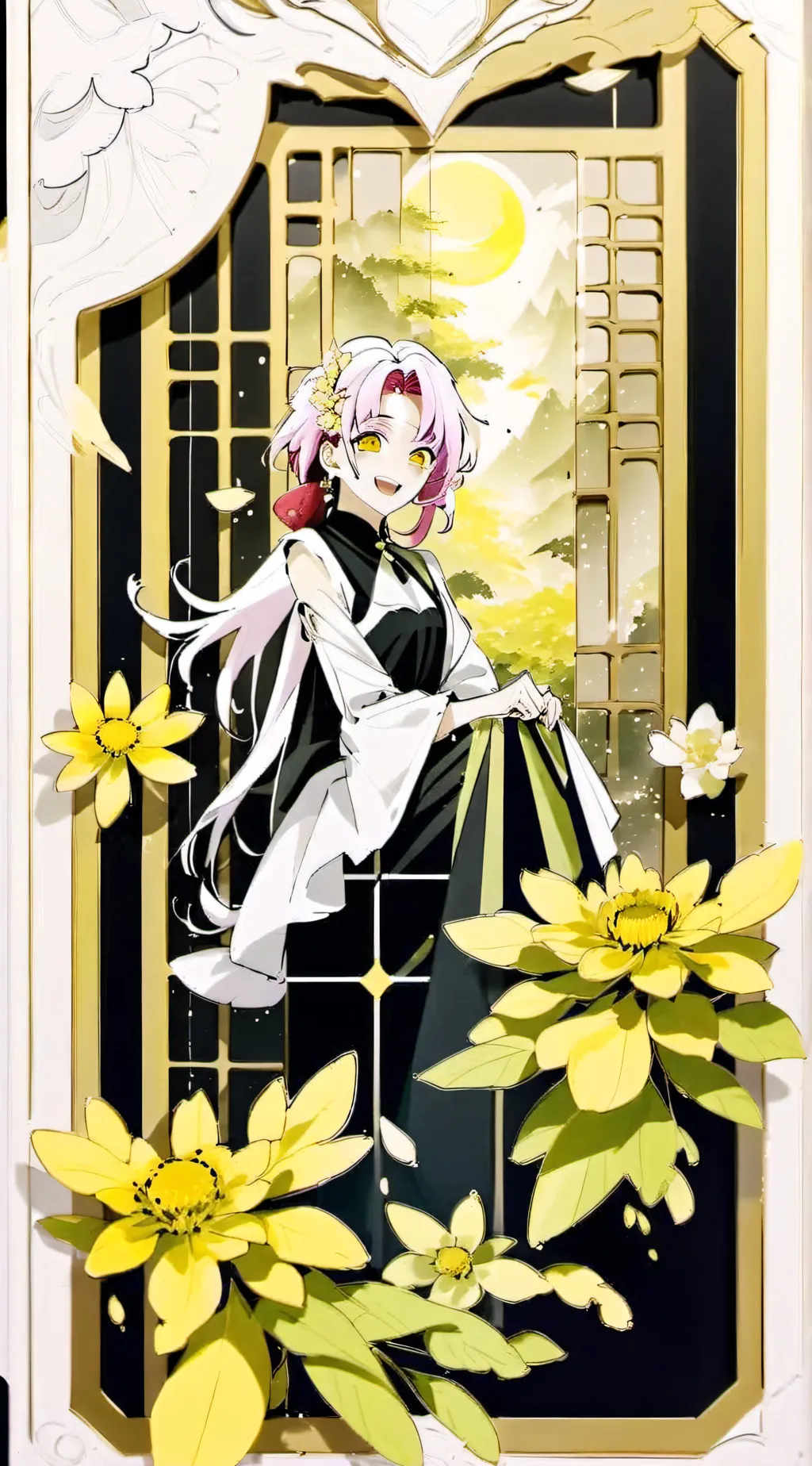 ai character: Mitsuri and Obanai background