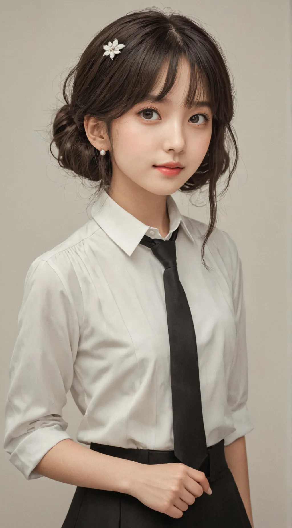 ai character: cheerful girl background